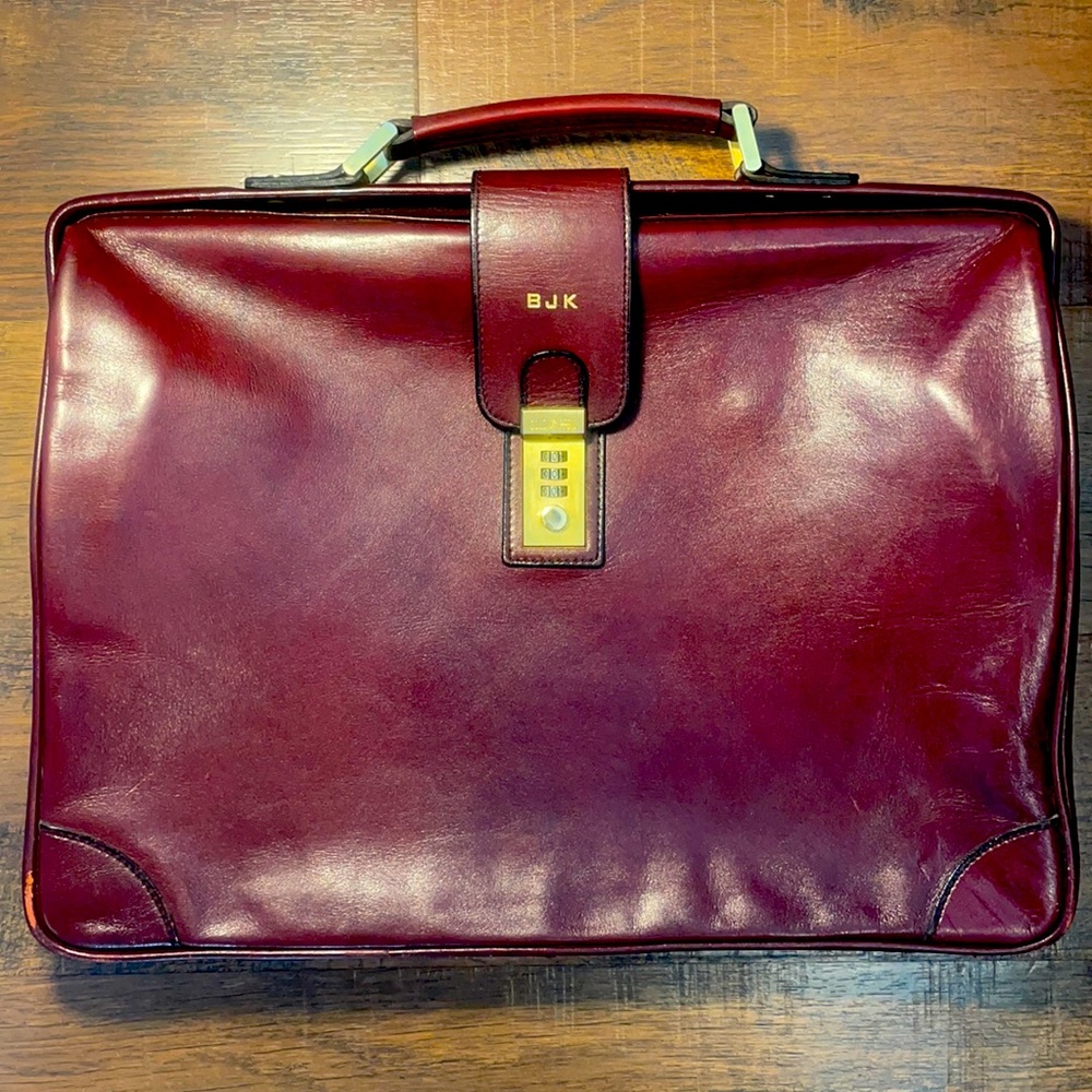 Rare Luxury Goldpfeil West Germany Leather Oxford Briefcase